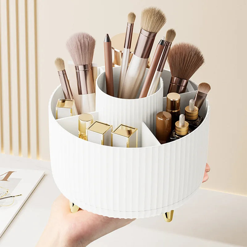 Spinning Makeup Brush Organizer- 360 Rotating Beauty Storage Essential