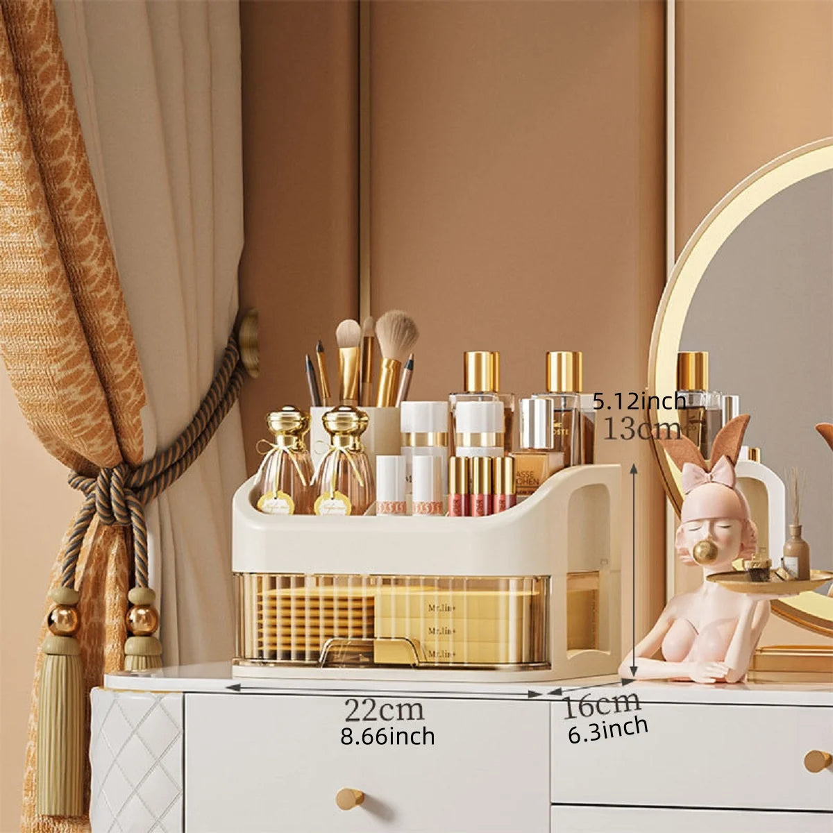 Clear Stacked Makeup Organizer- Space-Saving Beauty Storage Must-Have